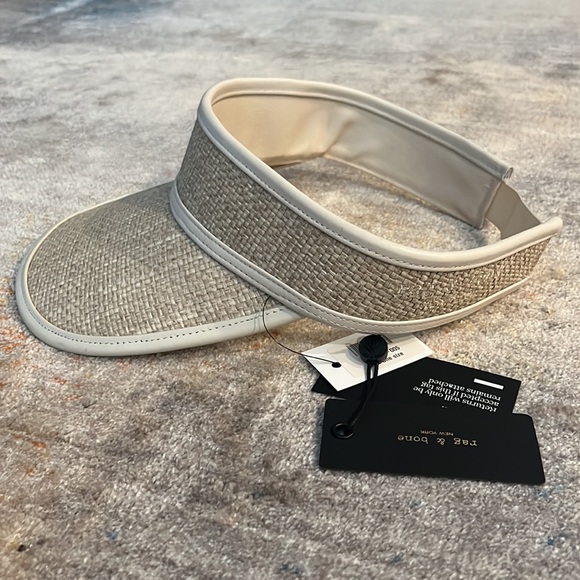 Rag & Bone Straw and Leather Visor